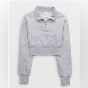 Offline by Aerie Throw-Back Corset Cropped Sweatshirt